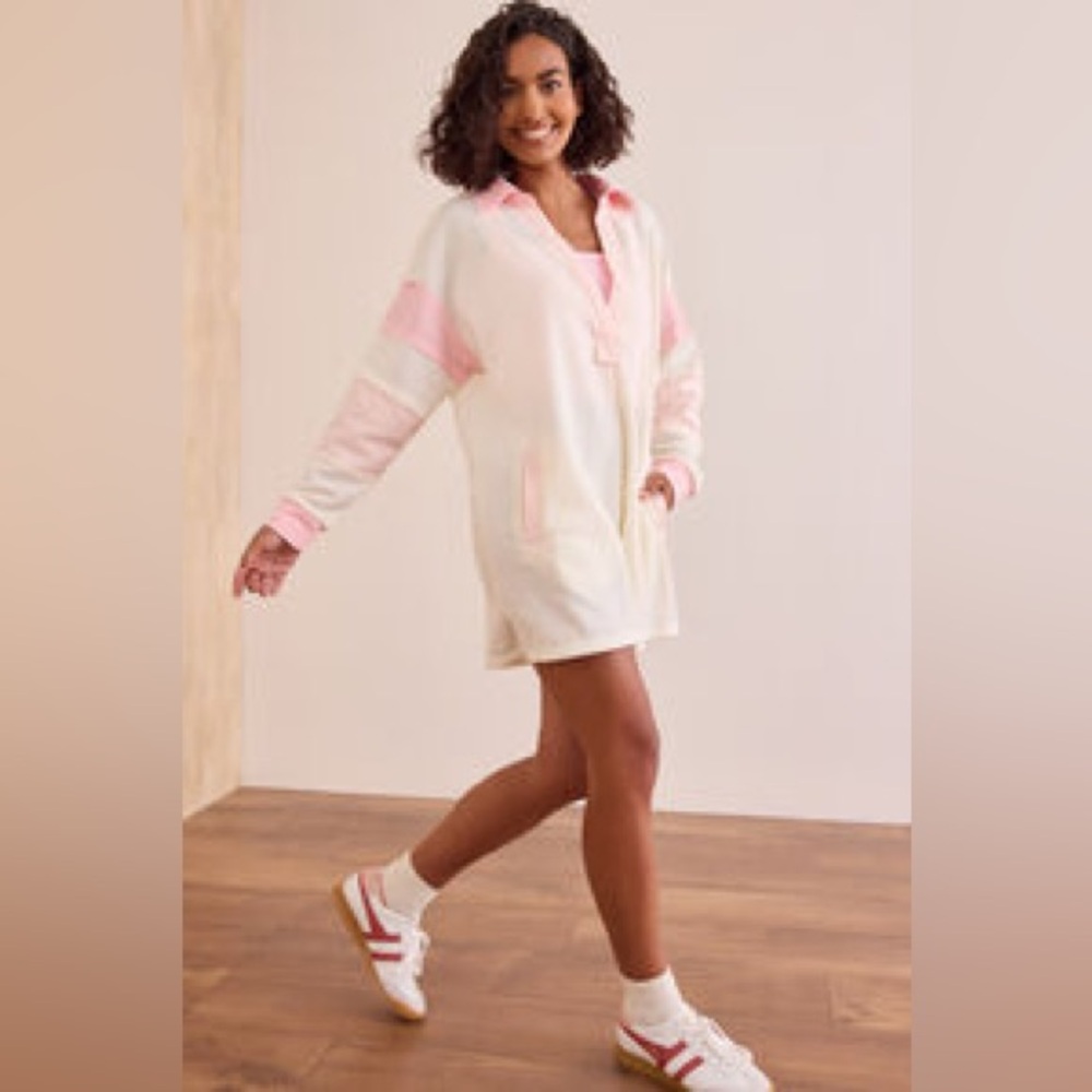 NWT AS Revival Altar’d State Mellow Moment Romper Blush Ivory Sz L